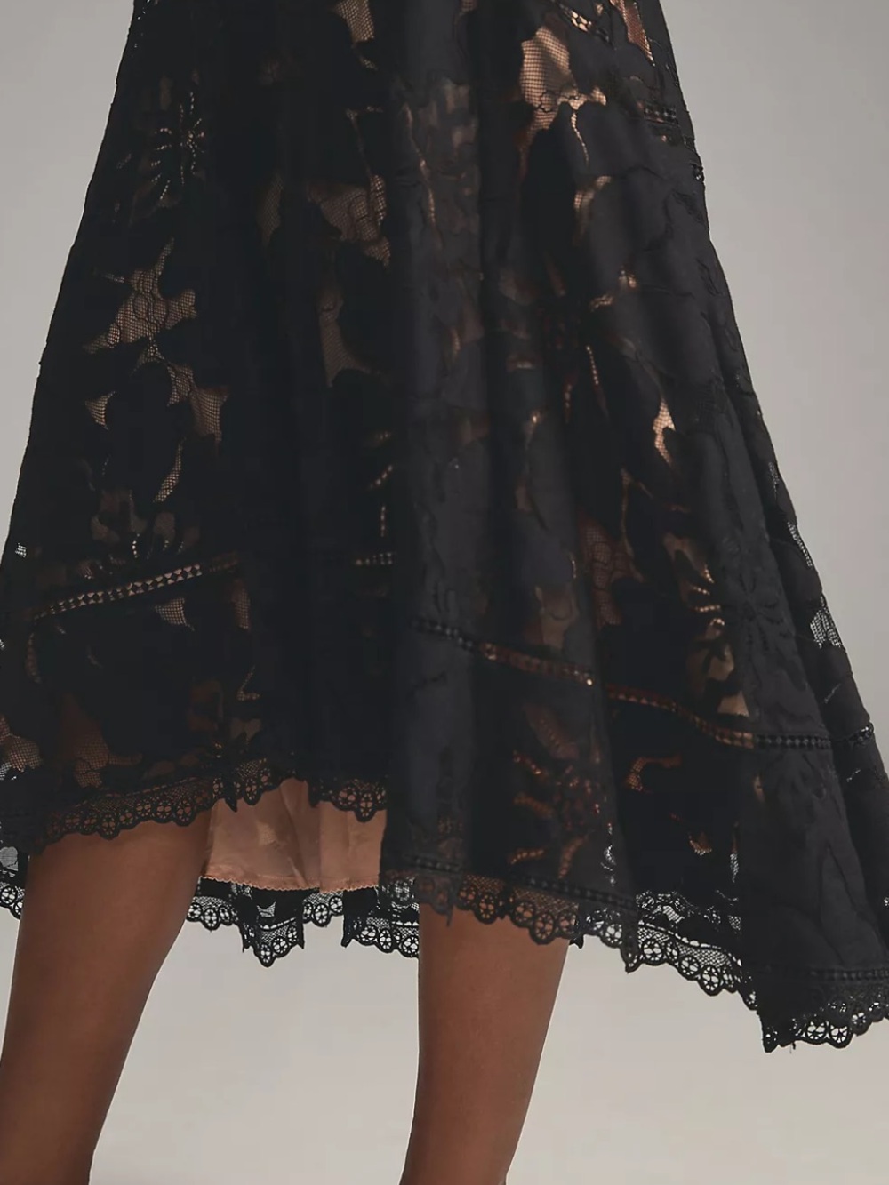 By Anthropologie Slim Lace Maxi Dress 12 - Picture 3 of 5